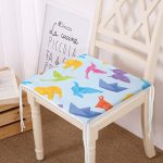 Realhomes Mavi Zeminli Origami Sanatı Dijital Baskılı Modern Sandalye Minderi Realhomes