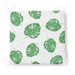 - Frm-4953-Gorsel-4 - Realhomes  Realhomes Beyaz Zeminde Yapraklar Dijital Baskılı Modern Sandalye Minderi Realhomes