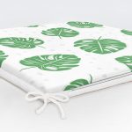 - Frm-4953-Gorsel-5 - Realhomes  Realhomes Beyaz Zeminde Yapraklar Dijital Baskılı Modern Sandalye Minderi Realhomes