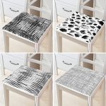 4'lü Geometrik Şekil Tasarımlı Modern Dijital Baskılı Fermuarlı Sandalye Minderi Seti Realhomes