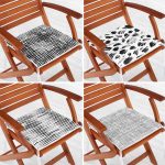 4'lü Geometrik Şekil Tasarımlı Modern Dijital Baskılı Fermuarlı Sandalye Minderi Seti Realhomes