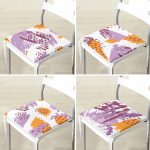 - RealHomes Fermuarlı Sandalye Minderi - Realhomes 4'lü Özel Tasarım Sulu Boya Baskılı Fermuarlı Sandalye Minderi Seti Realhomes