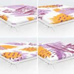 - RealHomes Fermuarlı Sandalye Minderi - Realhomes 4'lü Özel Tasarım Sulu Boya Baskılı Fermuarlı Sandalye Minderi Seti Realhomes