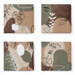 4'lü Portre Tasarımlı Dekoratif Fermuarlı Sandalye Minderi Seti Realhomes