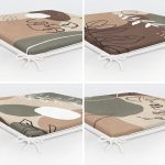 4'lü Portre Tasarımlı Dekoratif Fermuarlı Sandalye Minderi Seti Realhomes