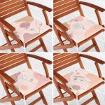 4'lü Pembe Zemin Üzerinde Çiçek Motifli Dekoratif Fermuarlı Sandalye Minderi Seti Realhomes