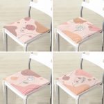 4'lü Pembe Zemin Üzerinde Çiçek Motifli Dekoratif Fermuarlı Sandalye Minderi Seti Realhomes