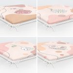 4'lü Pembe Zemin Üzerinde Çiçek Motifli Dekoratif Fermuarlı Sandalye Minderi Seti Realhomes