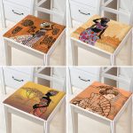 - RealHomes Fermuarlı Sandalye Minderi - Realhomes 4'lü Etnik Afrika Women Desenli Fermuarlı Sandalye Minderi Seti Realhomes
