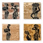 - RealHomes Fermuarlı Sandalye Minderi - Realhomes 4'lü Damask Desenli Arap Kız Tasarımlı Fermuarlı Sandalye Minderi Seti Realhomes