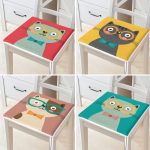 - RealHomes Fermuarlı Sandalye Minderi - Realhomes  4'lü Renkli Sevimli Kedicik Baskılı Fermuarlı Sandalye Minderi Seti Realhomes