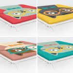 - RealHomes Fermuarlı Sandalye Minderi - Realhomes  4'lü Renkli Sevimli Kedicik Baskılı Fermuarlı Sandalye Minderi Seti Realhomes