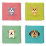 4'lü Sevimli Köpekcikler Fermuarlı Sandalye Minderi Seti Realhomes