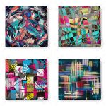 - RealHomes Fermuarlı Sandalye Minderi - Realhomes  4'lü Geometrik Şekil Desenli Modern Fermuarlı Sandalye Minderi Seti Realhomes