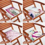 4'lü Mermet Desen Baskılı Modern Fermuarlı Sandalye Minderi Seti Realhomes