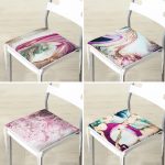 4'lü Mermet Desen Baskılı Modern Fermuarlı Sandalye Minderi Seti Realhomes