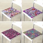 4'lü Renkli Leopar Desenli Fermuarlı Sandalye Minderi Seti Realhomes