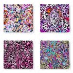 4'lü Renkli Leopar Desenli Fermuarlı Sandalye Minderi Seti Realhomes