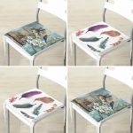 4'lü Kuş ve Tüy Modern Fermuarlı Sandalye Minderi Seti Realhomes