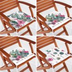 - RealHomes Fermuarlı Sandalye Minderi - Realhomes 4'lü Kaktüs Desen Motifli Fermuarlı Sandalye Minderi Seti Realhomes