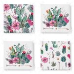 - RealHomes Fermuarlı Sandalye Minderi - Realhomes 4'lü Kaktüs Desen Motifli Fermuarlı Sandalye Minderi Seti Realhomes