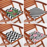 - RealHomes Fermuarlı Sandalye Minderi - Realhomes 4'lü Flamingo ve Siyah Beyaz Geometrik Desenli Fermuarlı Sandalye Minderi Seti Realhomes