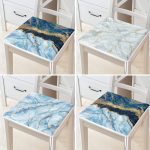 - RealHomes Fermuarlı Sandalye Minderi - Realhomes  4'lü Mavi Mermer Fermuarlı Sandalye Minderi Seti Realhomes