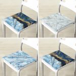 - RealHomes Fermuarlı Sandalye Minderi - Realhomes  4'lü Mavi Mermer Fermuarlı Sandalye Minderi Seti Realhomes