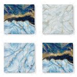 - RealHomes Fermuarlı Sandalye Minderi - Realhomes  4'lü Mavi Mermer Fermuarlı Sandalye Minderi Seti Realhomes