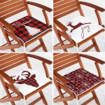 - RealHomes Fermuarlı Sandalye Minderi - Realhomes  4'lü Ekose Zeminli Yılbaşı Desenli Fermuarlı Sandalye Minderi Seti Realhomes