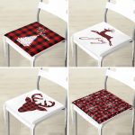 - RealHomes Fermuarlı Sandalye Minderi - Realhomes  4'lü Ekose Zeminli Yılbaşı Desenli Fermuarlı Sandalye Minderi Seti Realhomes