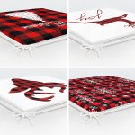 - RealHomes Fermuarlı Sandalye Minderi - Realhomes  4'lü Ekose Zeminli Yılbaşı Desenli Fermuarlı Sandalye Minderi Seti Realhomes