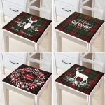 - RealHomes Fermuarlı Sandalye Minderi - Realhomes  4'lü Ekose Zeminli Yılbaşı Desenli Fermuarlı Sandalye Minderi Seti Realhomes