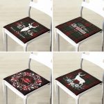 - RealHomes Fermuarlı Sandalye Minderi - Realhomes  4'lü Ekose Zeminli Yılbaşı Desenli Fermuarlı Sandalye Minderi Seti Realhomes