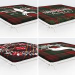 - RealHomes Fermuarlı Sandalye Minderi - Realhomes  4'lü Ekose Zeminli Yılbaşı Desenli Fermuarlı Sandalye Minderi Seti Realhomes