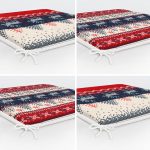 4'lü Geyik Desenli Yılbaşı Temalı Fermuarlı Sandalye Minderi Seti Realhomes