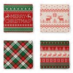 - RealHomes Fermuarlı Sandalye Minderi - Realhomes 4'lü Kırmızı Yeşil Renk Tonlarında Geyik ve Ekose Temalı Fermuarlı Sandalye Minderi Seti Realhomes