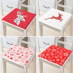 - RealHomes Fermuarlı Sandalye Minderi - Realhomes  4'lü Kırmızı Beyaz Yılbaşı Geyik ve Kar Taneleri Fermuarlı Sandalye Minderi Seti Realhomes