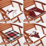 4'lü Yılbaşı Temalı Ekoseli Fermuarlı Sandalye Minderi Seti Realhomes