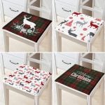 - RealHomes Fermuarlı Sandalye Minderi - Realhomes  4'lü Merry Christmas Temalı Geyik Motifli Fermuarlı Sandalye Minderi Seti Realhomes