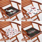 - RealHomes Fermuarlı Sandalye Minderi - Realhomes  4'lü Merry Christmas Temalı Geyik Motifli Fermuarlı Sandalye Minderi Seti Realhomes