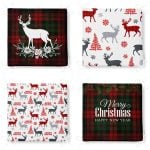 - RealHomes Fermuarlı Sandalye Minderi - Realhomes  4'lü Merry Christmas Temalı Geyik Motifli Fermuarlı Sandalye Minderi Seti Realhomes