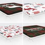 - RealHomes Fermuarlı Sandalye Minderi - Realhomes  4'lü Merry Christmas Temalı Geyik Motifli Fermuarlı Sandalye Minderi Seti Realhomes