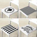 - RealHomes Fermuarlı Sandalye Minderi - Realhomes 4'lü Siyah Beyaz Renkli Dekoratif Fermuarlı Sandalye Minderi Seti Realhomes