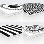 - RealHomes Fermuarlı Sandalye Minderi - Realhomes 4'lü Siyah Beyaz Renkli Dekoratif Fermuarlı Sandalye Minderi Seti Realhomes