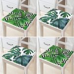 - RealHomes Fermuarlı Sandalye Minderi - Realhomes 4'lü Tropikal Yaprak Desenli Fermuarlı Sandalye Minderi Seti Realhomes