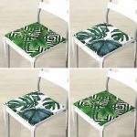 - RealHomes Fermuarlı Sandalye Minderi - Realhomes 4'lü Tropikal Yaprak Desenli Fermuarlı Sandalye Minderi Seti Realhomes