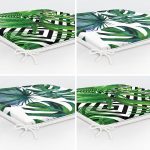 - RealHomes Fermuarlı Sandalye Minderi - Realhomes 4'lü Tropikal Yaprak Desenli Fermuarlı Sandalye Minderi Seti Realhomes