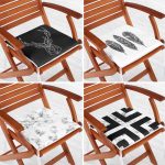 - RealHomes Fermuarlı Sandalye Minderi - Realhomes  4'lü Siyah Beyaz Renkli Fermuarlı Sandalye Minderi Seti Realhomes