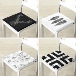 - RealHomes Fermuarlı Sandalye Minderi - Realhomes  4'lü Siyah Beyaz Renkli Fermuarlı Sandalye Minderi Seti Realhomes